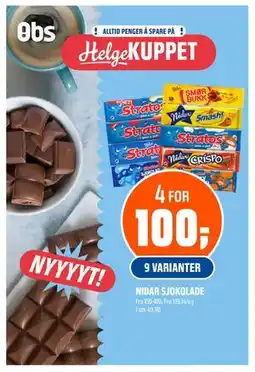 Coop Obs NIDAR SJOKOLADE tilbud