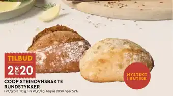 Coop Mega Coop Steinovnsbakte Rundstykker tilbud