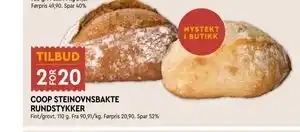 Coop Mega COOP STEINOVNSBAKTE RUNDSTYKKER tilbud