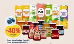 Coop Mega Coop Juice/Nektar/Iste 1,5l Coop Syltetøy tilbud