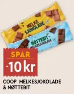 Coop Mega Coop melkesjokolade & nøttebit tilbud
