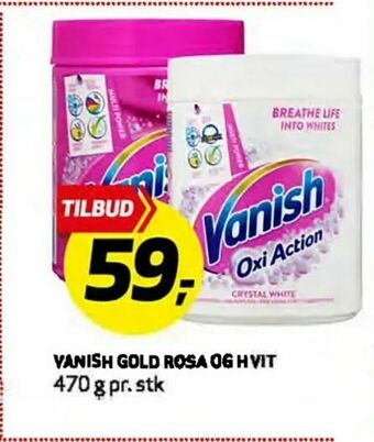 Bunnpris Vanish gold rosa og hvit tilbud