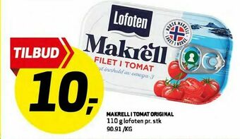 Bunnpris Makrell i tomat original tilbud