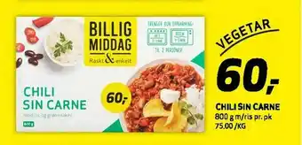 Bunnpris Chili sin carne tilbud