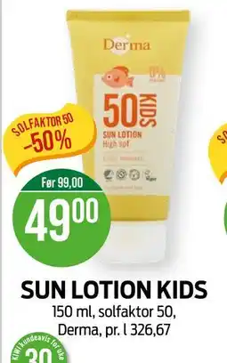 Kiwi SUN LOTION KIDS tilbud