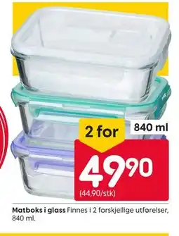 Rusta Matboks i glass tilbud