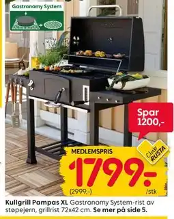 Rusta Kullgrill Pampas XL, Medlemspris tilbud