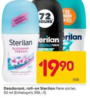Rusta Deodorant, roll-on Sterilan tilbud
