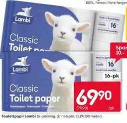 Rusta Toalettpapir Lambi tilbud