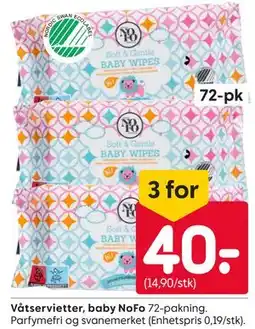 Rusta Våtservietter, baby NoFo tilbud