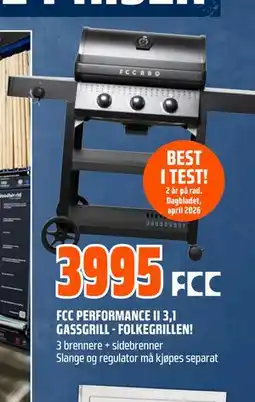 Obs Bygg FCC PERFORMANCE II 3,1 GASSGRILL - FOLKEGRILLEN! tilbud