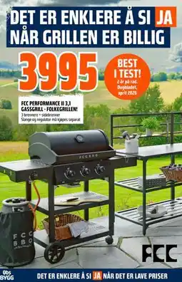 Obs Bygg FCC PERFORMANCE II 3,1 GASSGRILL - FOLKEGRILLEN! tilbud