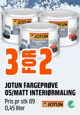 Obs Bygg JOTUN FARGEPRØVE 05/MATT INTERIØRMALING tilbud