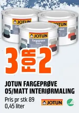 Obs Bygg JOTUN FARGEPRØVE 05/MATT INTERIØRMALING tilbud