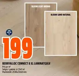 Obs Bygg BERRYALLOC CONNECT 8 XL LAMINATGULV tilbud