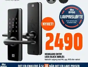 HEIMGARD ENTRY LOCK BLACK DØRLÅS