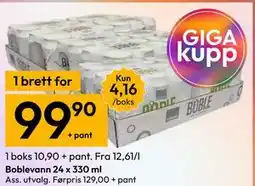 Gigaboks Boblevann 24 x 330 ml tilbud