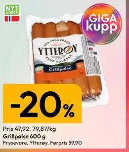 Gigaboks Grillpølse 600 g tilbud