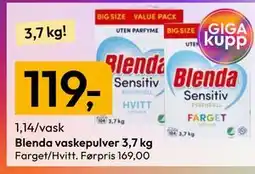 Gigaboks Blenda vaskepulver 3,7 kg tilbud