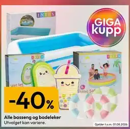 Gigaboks Alle basseng og badeleker tilbud