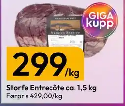 Gigaboks Storfe Entrecôte ca. 1,5 kg tilbud