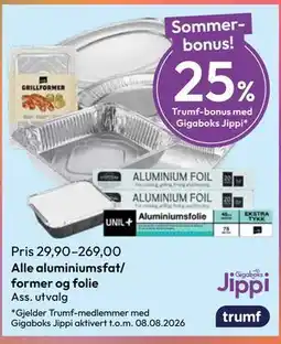 Gigaboks Alle aluminiumsfat/ former og folie tilbud