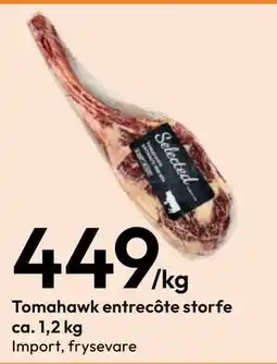 Gigaboks Tomahawk entrecôte storfe ca. 1,2 kg tilbud