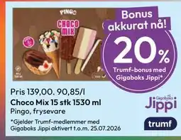 Gigaboks Choco Mix 15 stk 1530 ml tilbud