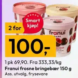 Gigaboks Franui frosne bringebær 150 g tilbud
