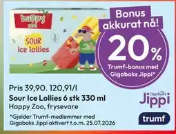 Gigaboks Sour Ice Lollies 6 stk 330 ml tilbud