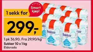 Gigaboks Sukker 10 x 1 kg tilbud