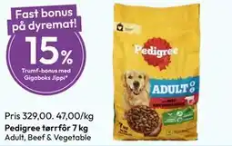 Gigaboks Pedigree tørrfôr 7 kg tilbud
