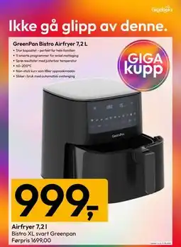 Gigaboks Airfryer 7,2 l tilbud
