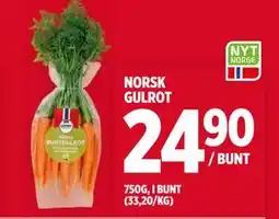 Meny NORSK GULROT tilbud