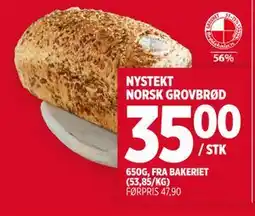 Meny NYSTEKT NORSK GROVBRØD tilbud