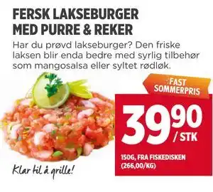 FERSK LAKSEBURGER MED PURRE & REKER
