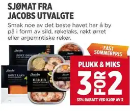 Meny SJØMAT FRA JACOBS UTVALGTE tilbud