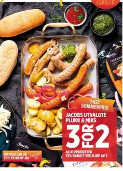 Meny JACOBS UTVALGTE PLUKK & MIKS tilbud