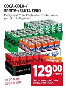 Meny COCA-COLA-/ SPRITE-/FANTA ZERO tilbud