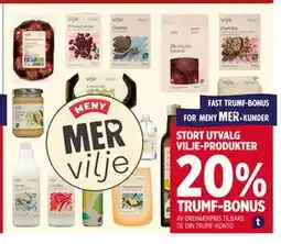 Meny STORT UTVALG VILJE-PRODUKTER tilbud