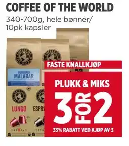 Meny COFFEE OF THE WORLD tilbud