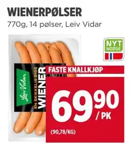 Meny WIENERPØLSER tilbud