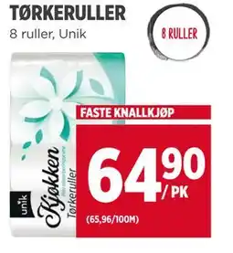 Meny TØRKERULLER tilbud