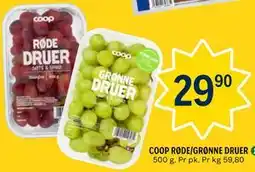 Coop Prix COOP RØDE/GRØNNE DRUER tilbud