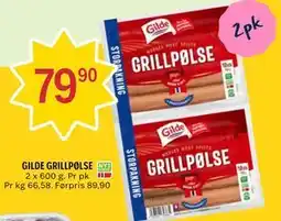 Coop Prix GILDE GRILLPØLSE tilbud