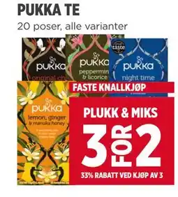 Meny PUKKA TE tilbud