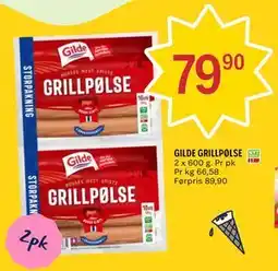 Coop Prix GILDE GRILLPØLSE tilbud