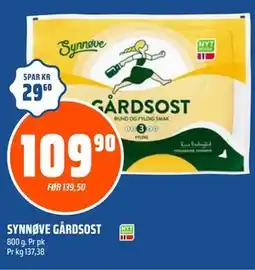 Coop Obs SYNNØVE GÅRDSOST tilbud