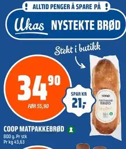 Coop Obs COOP MATPAKKEBRØD tilbud