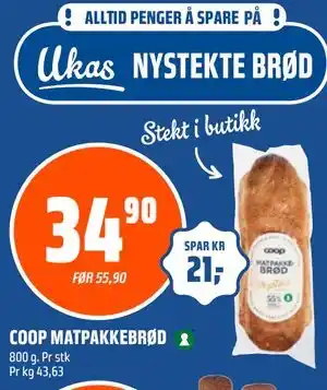 Coop Obs COOP MATPAKKEBRØD tilbud